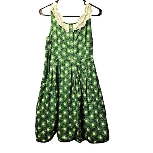 Juicy Couture green embroidered dot dress size 6 - Picture 2 of 6